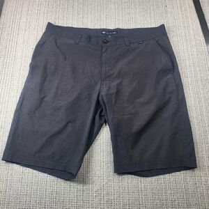 Travis Mathew Shorts‎ Mens 38 Gray Striped Chino Stretch 11 Inseam Casual Summer